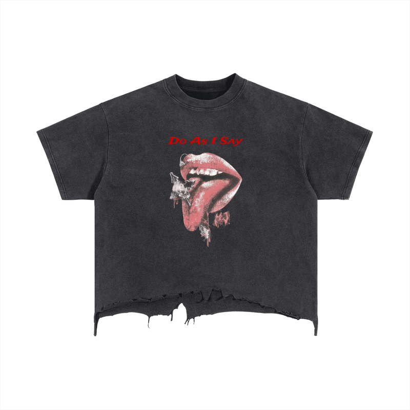 Do As I Say Vintage Distressed Hem T-Shirt - The Shadow Archive