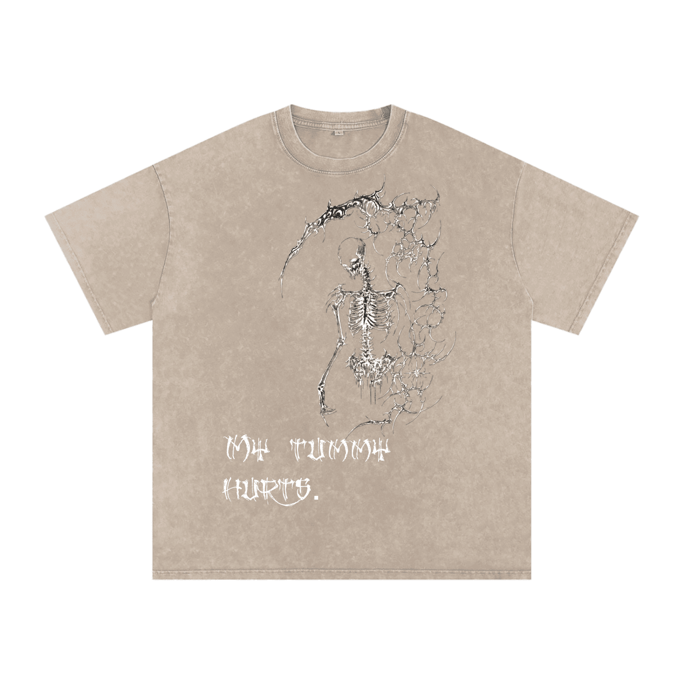 My Tummy Hurts Oversized Cotton T-Shirt - The Shadow Archive