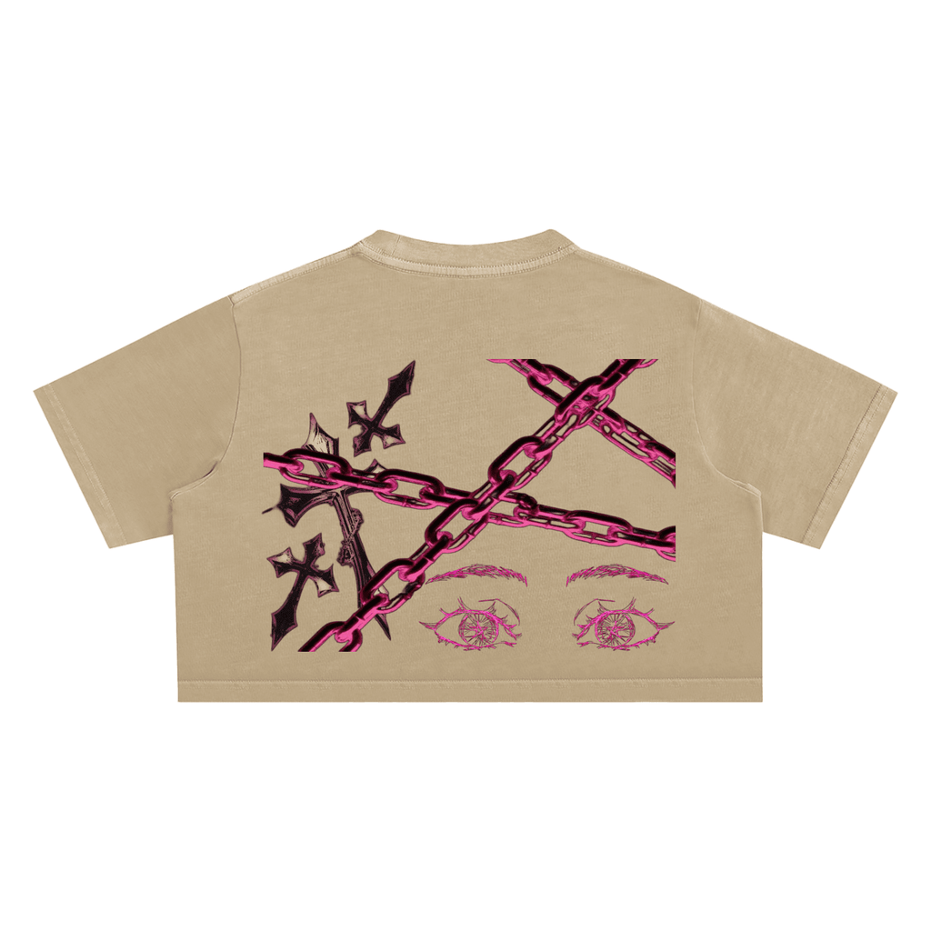 Psychosocial Washed Crop Top - The Shadow Archive