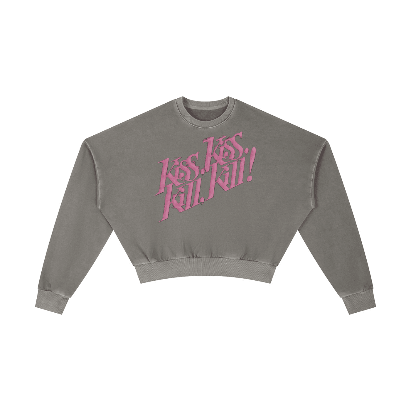 Bipolar Kisses Washed Cropped Sweatshirt - The Shadow Archive