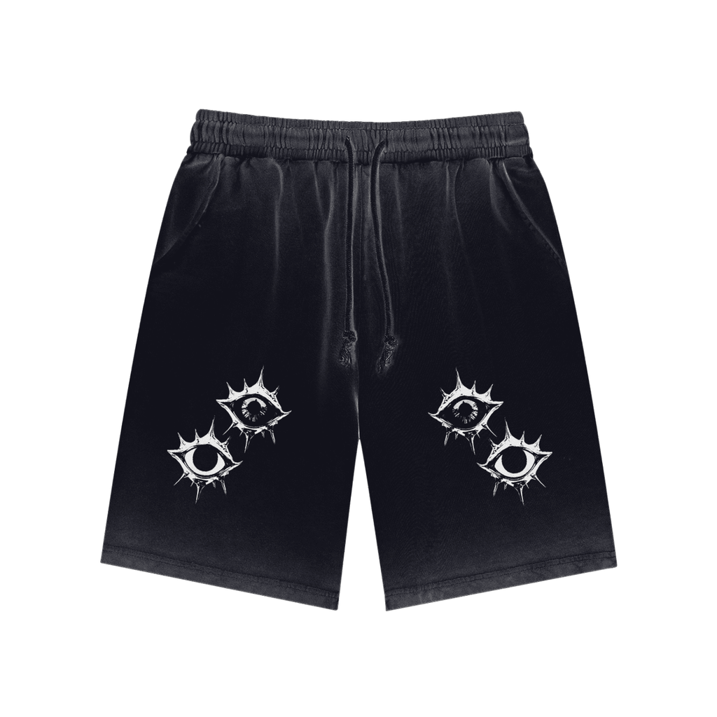 Eyes Reverse Dyed Sweatshorts - The Shadow Archive