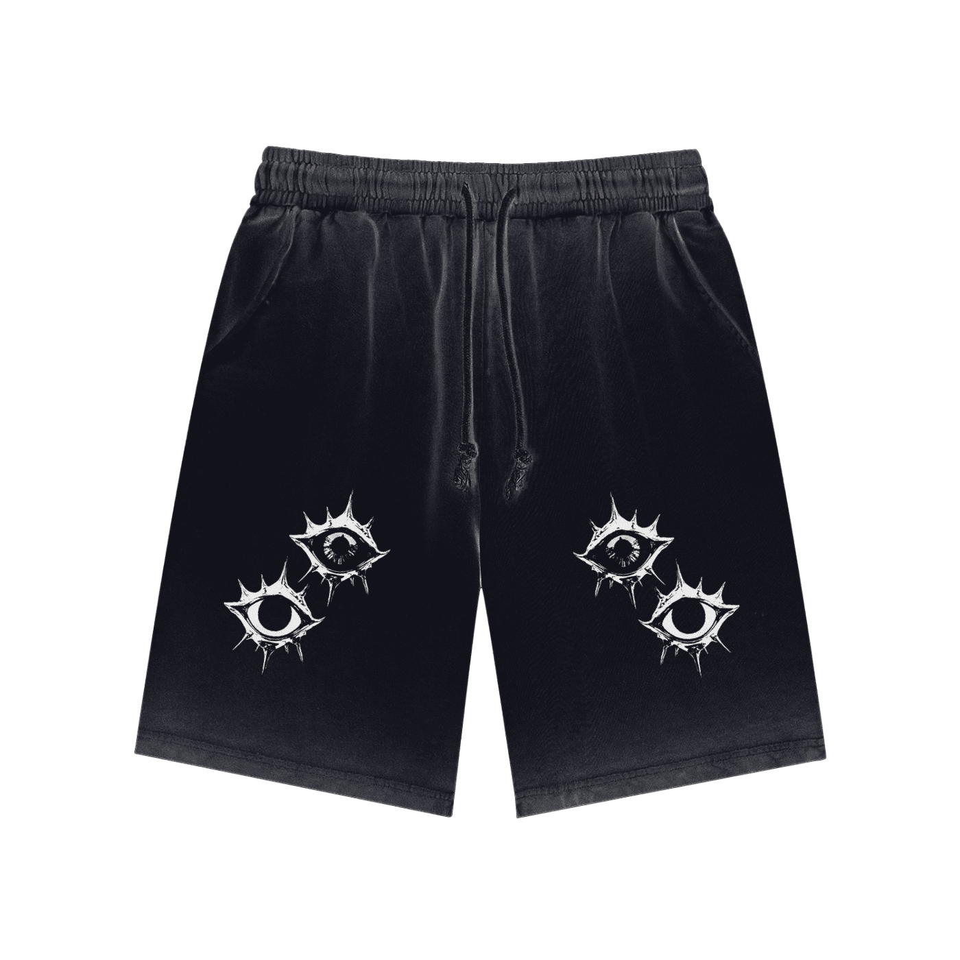 Eyes Reverse Dyed Sweatshorts - The Shadow Archive