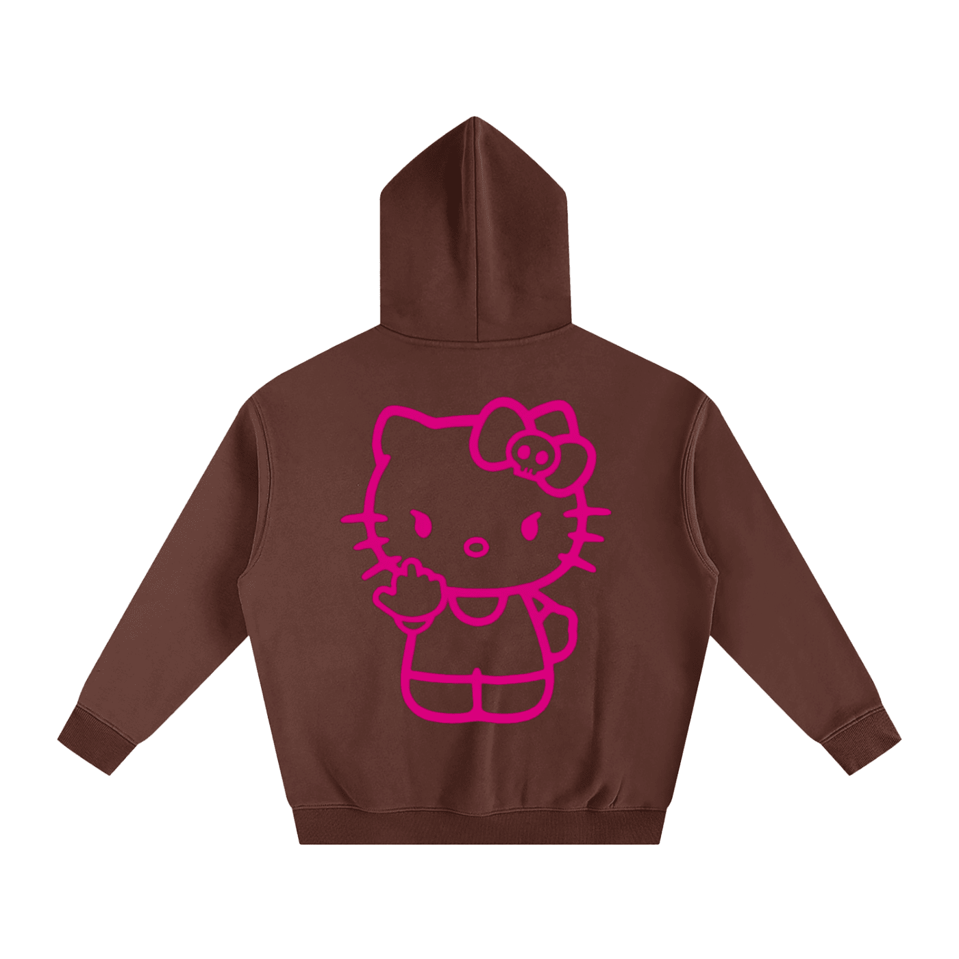 Bipolar Kisses Kitty Fleeced Hoodie - The Shadow Archive