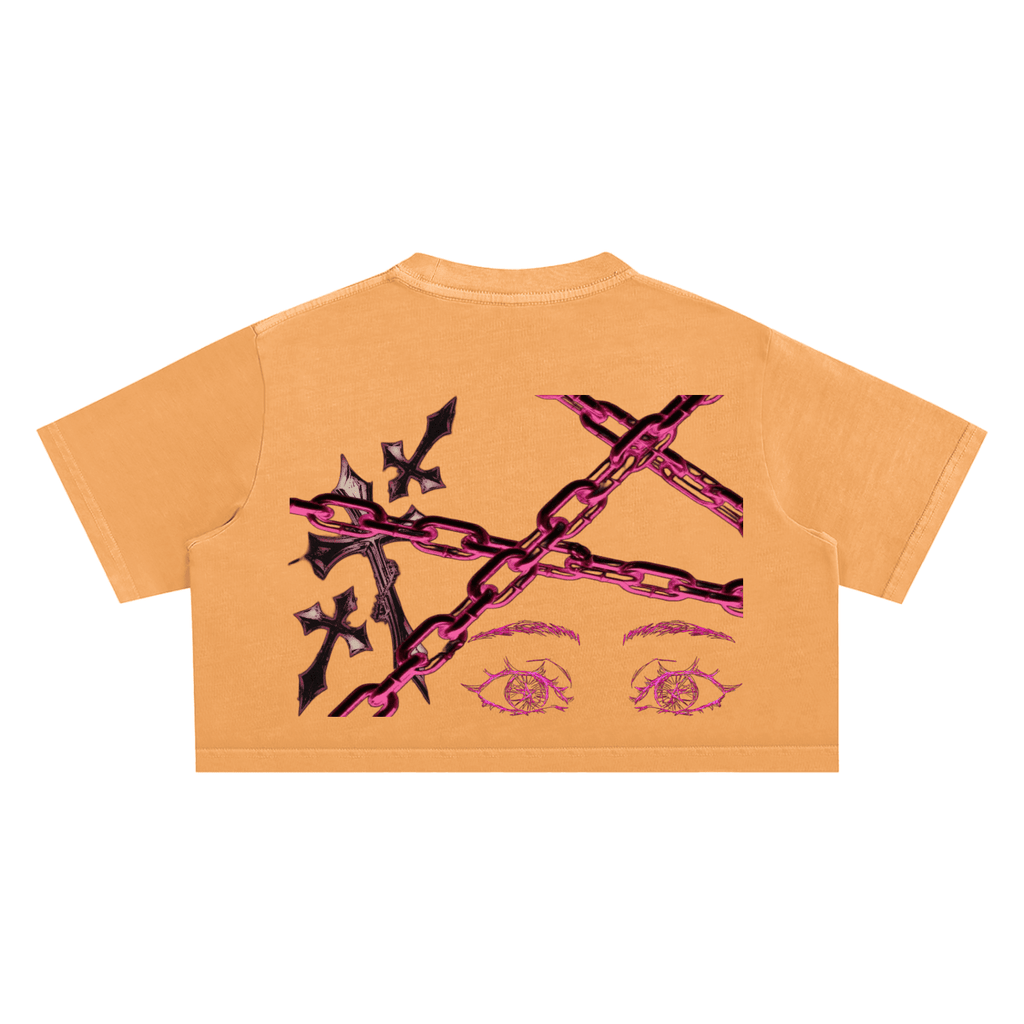 Psychosocial Washed Crop Top - The Shadow Archive