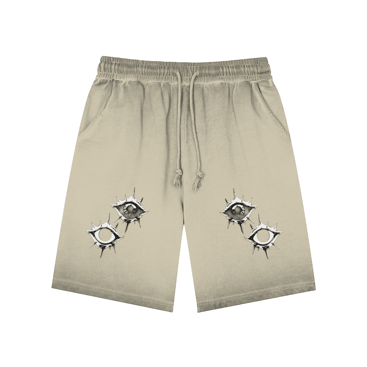 Eyes Reverse Dyed Sweatshorts - The Shadow Archive