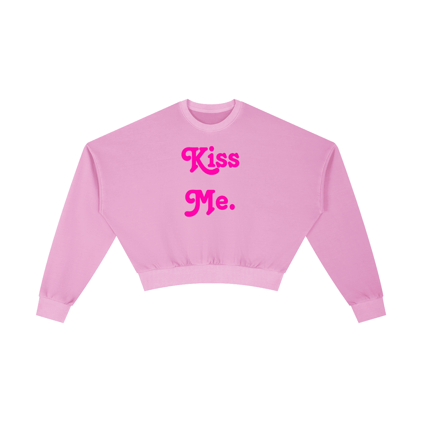 Kiss Me Kitty Washed Cropped Sweatshirt - The Shadow Archive