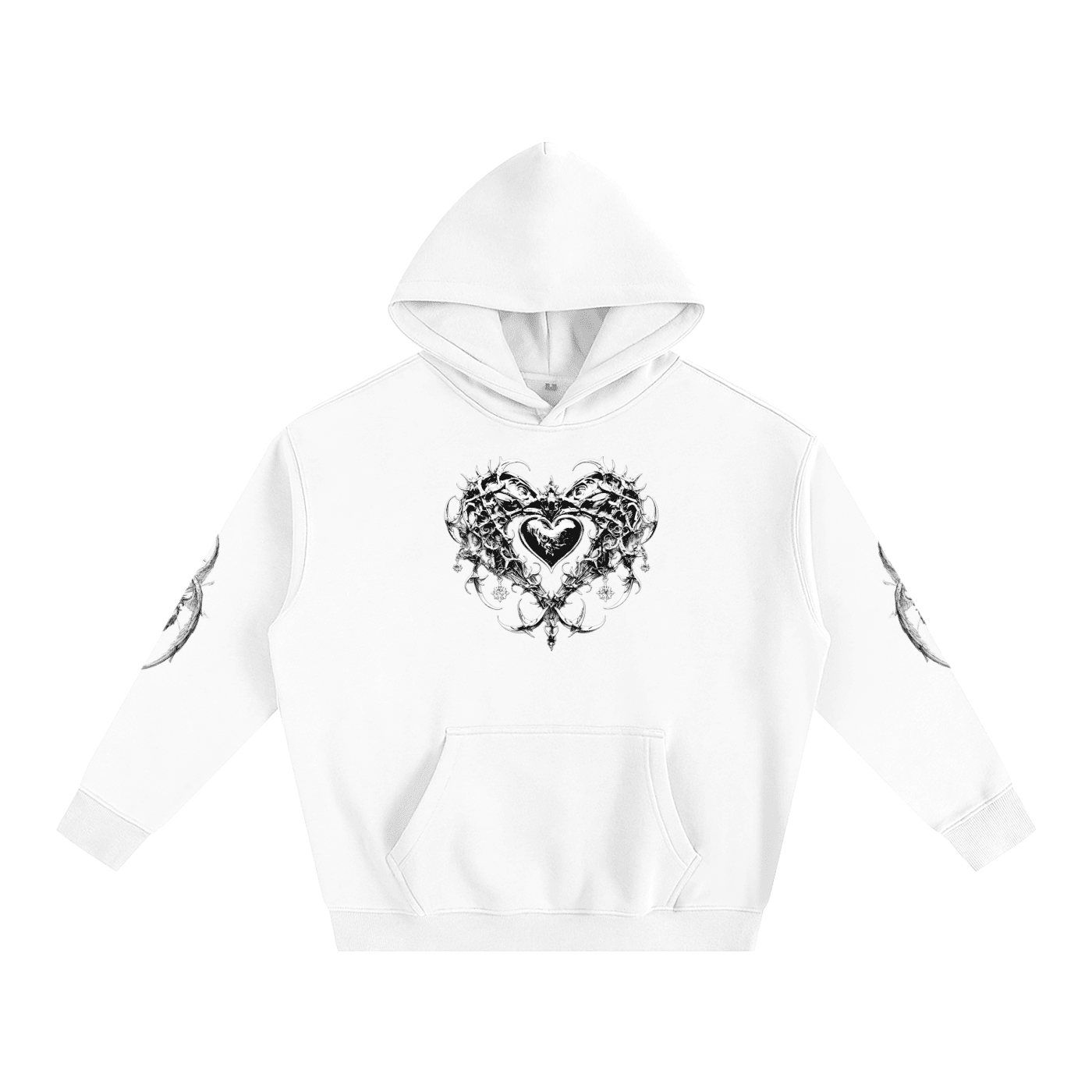 Gothic Revival Oversize Fleeced Hoodie - The Shadow Archive