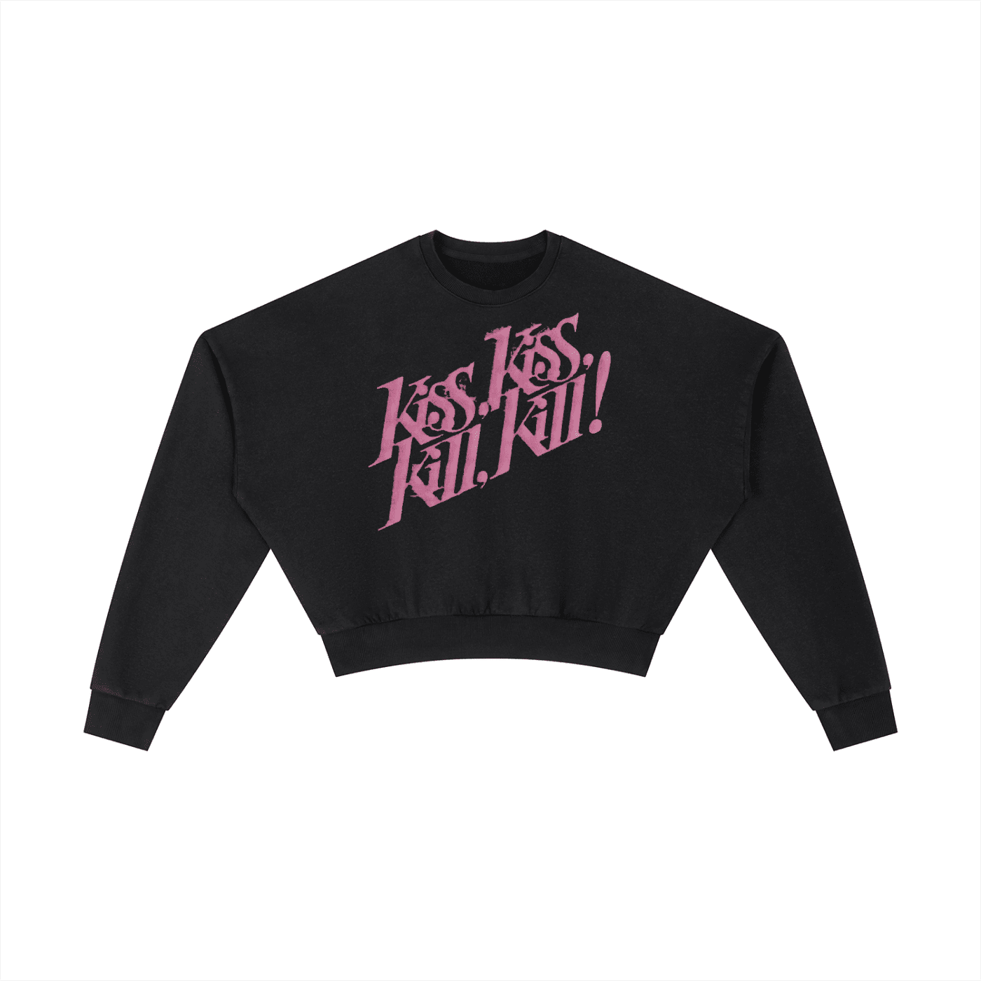 Bipolar Kisses Washed Cropped Sweatshirt - The Shadow Archive