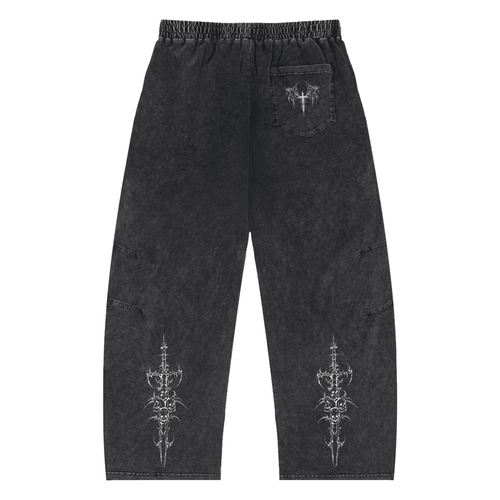 Regal Wash Drawstring Cotton Pants - The Shadow Archive