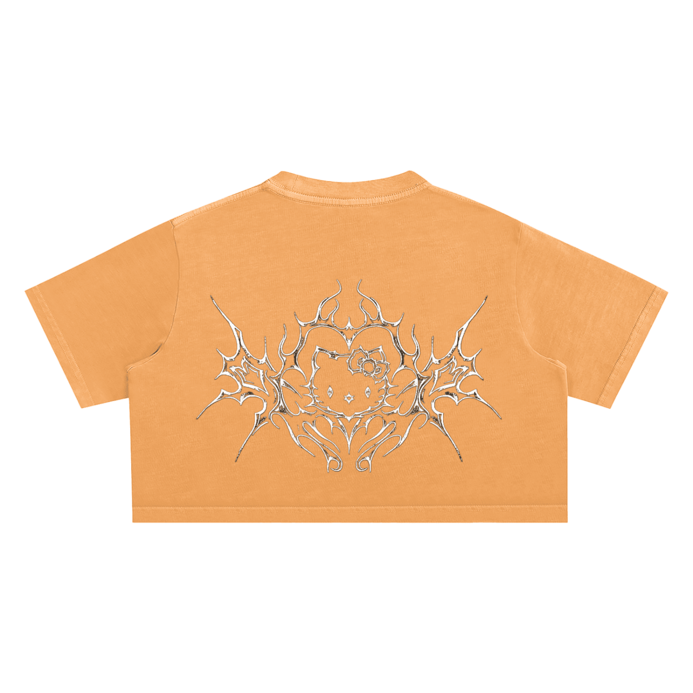 Cyber Kitty Washed Crop Top - The Shadow Archive