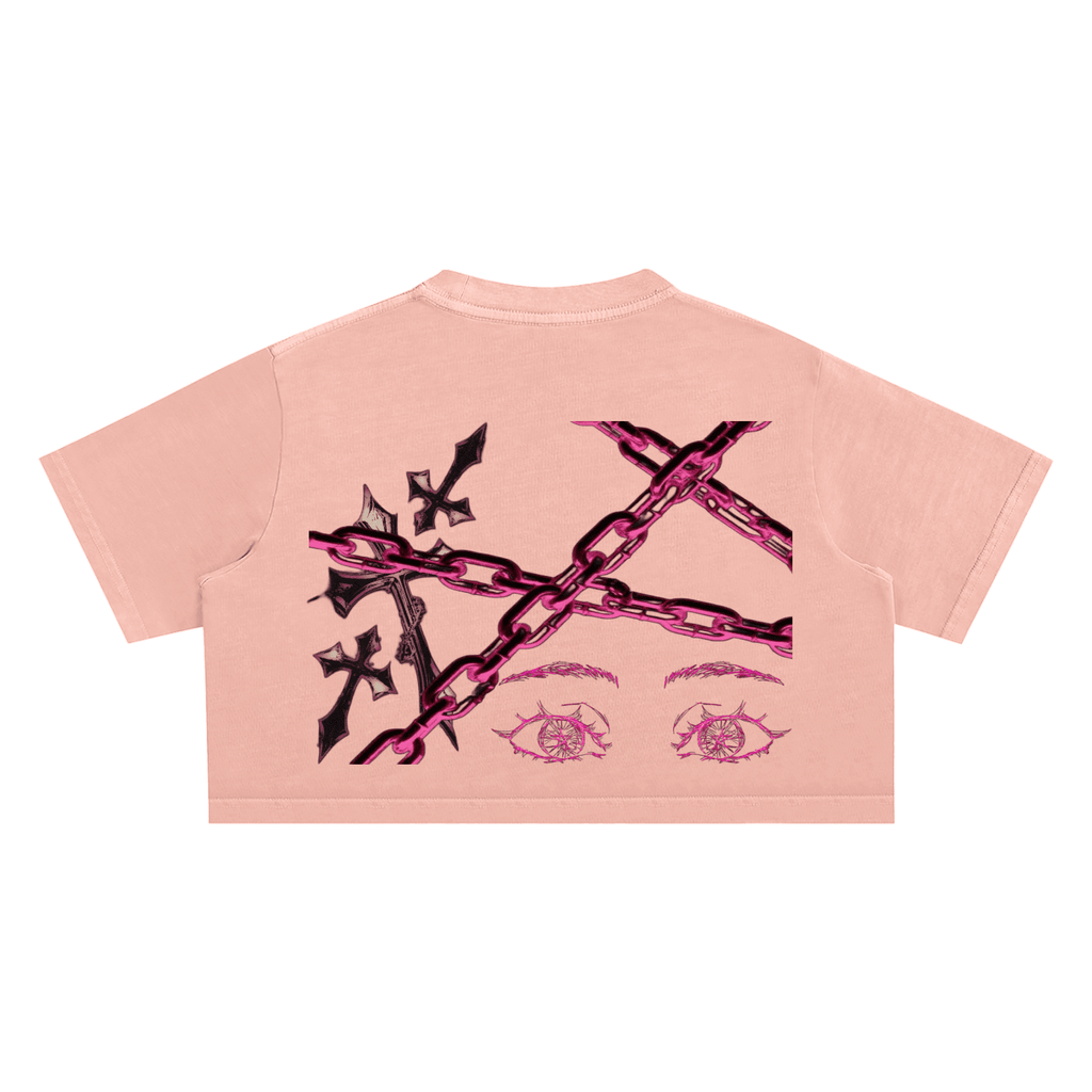 Psychosocial Washed Crop Top - The Shadow Archive