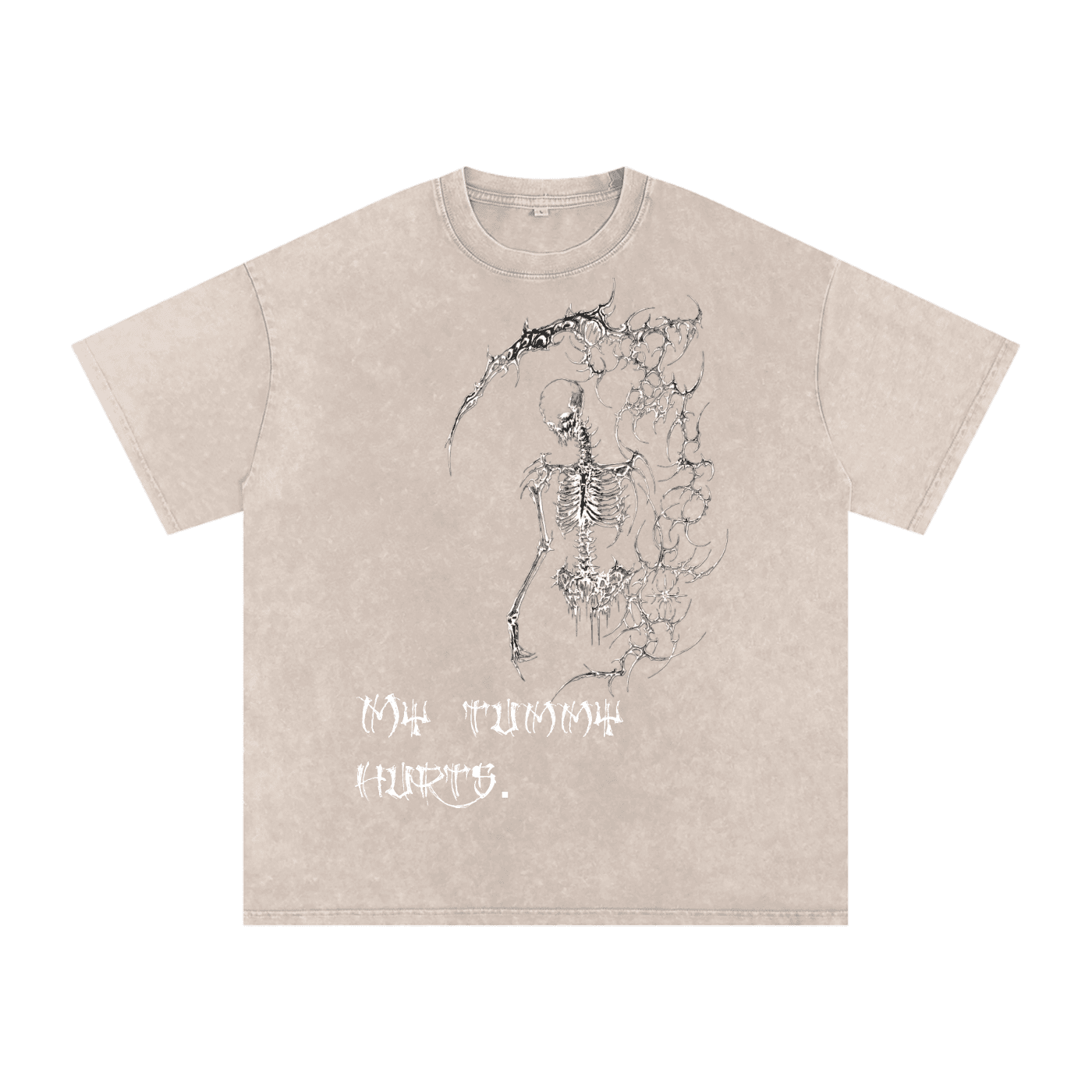 My Tummy Hurts Oversized Cotton T-Shirt - The Shadow Archive