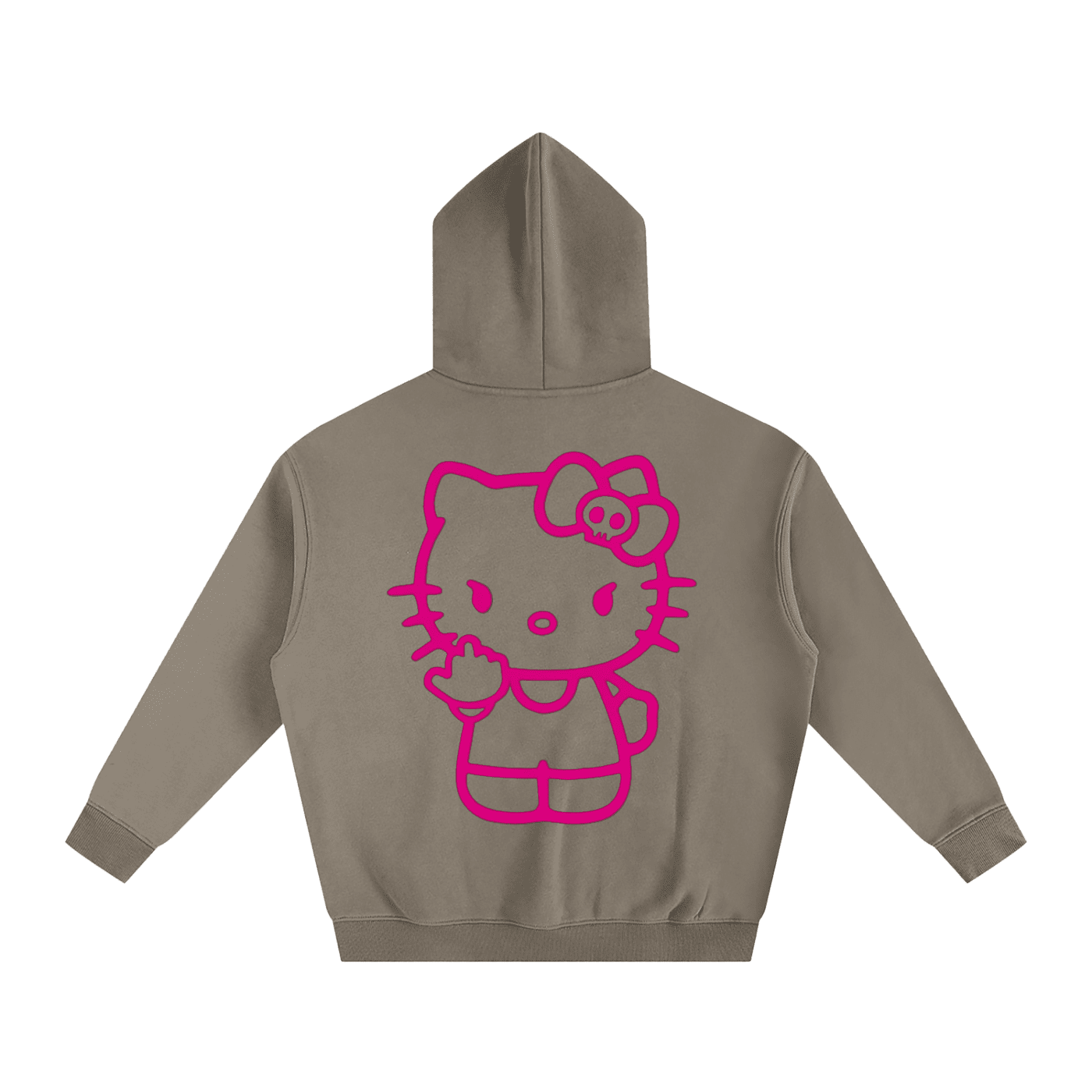 Bipolar Kisses Kitty Fleeced Hoodie - The Shadow Archive