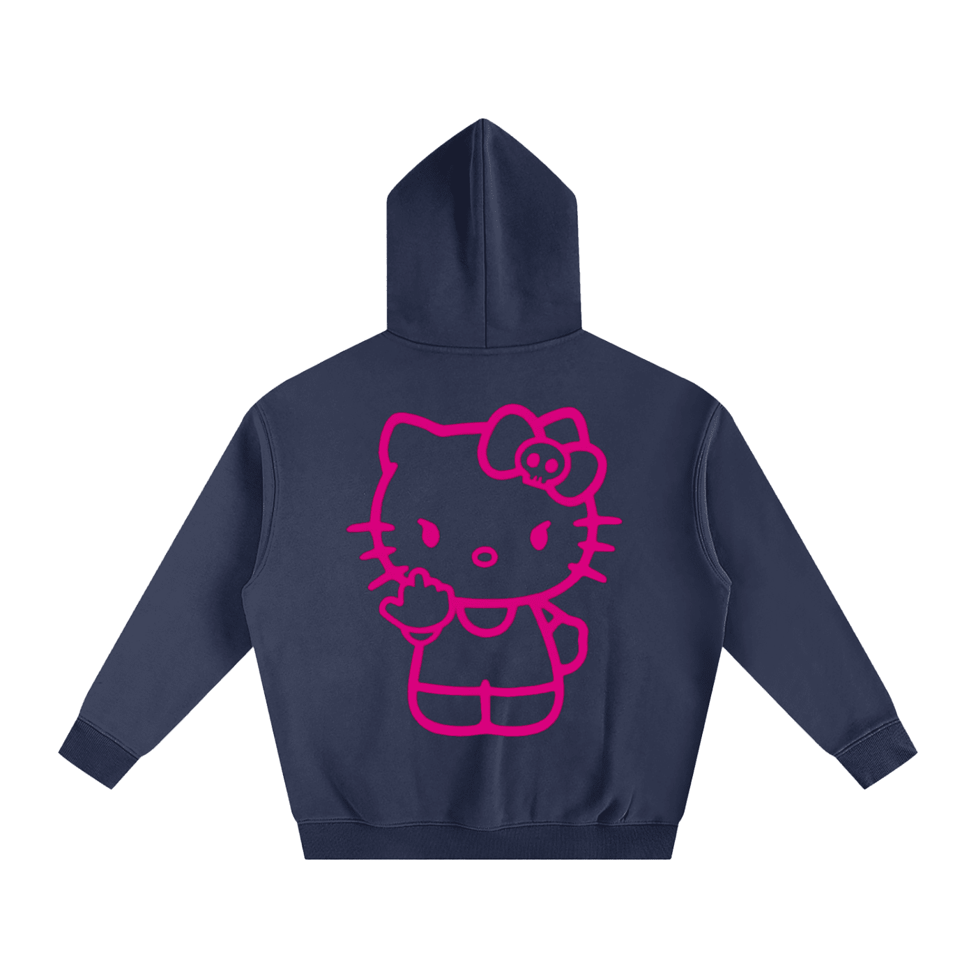 Bipolar Kisses Kitty Fleeced Hoodie - The Shadow Archive