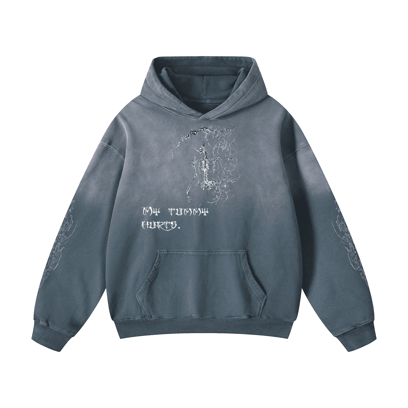 My Tummy Hurts Sunfade Oversized Hoodie - The Shadow Archive