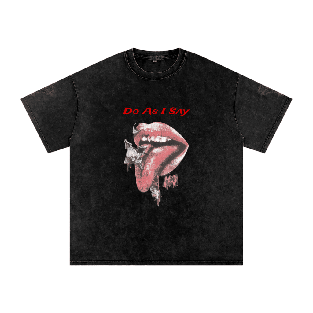 Do As I Say Washed Oversized Cotton T-Shirt - The Shadow Archive