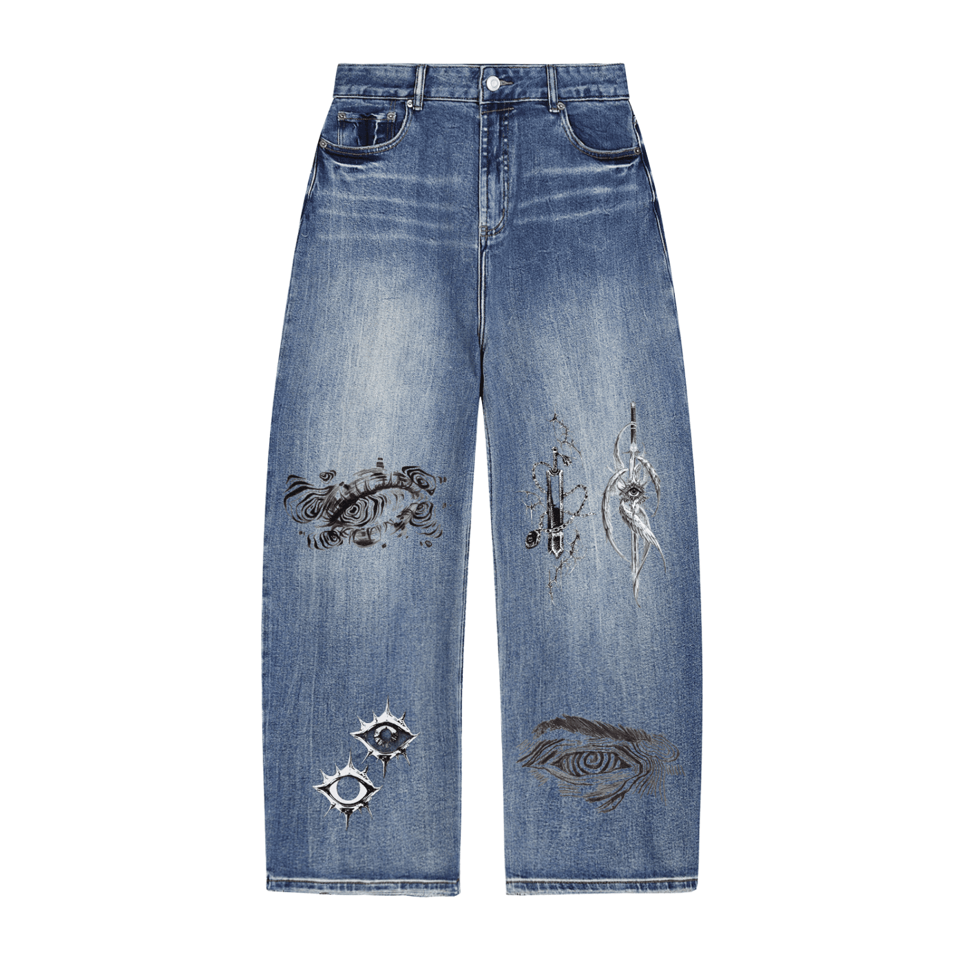 Now You See Me Sun Fade Denim Jeans - The Shadow Archive