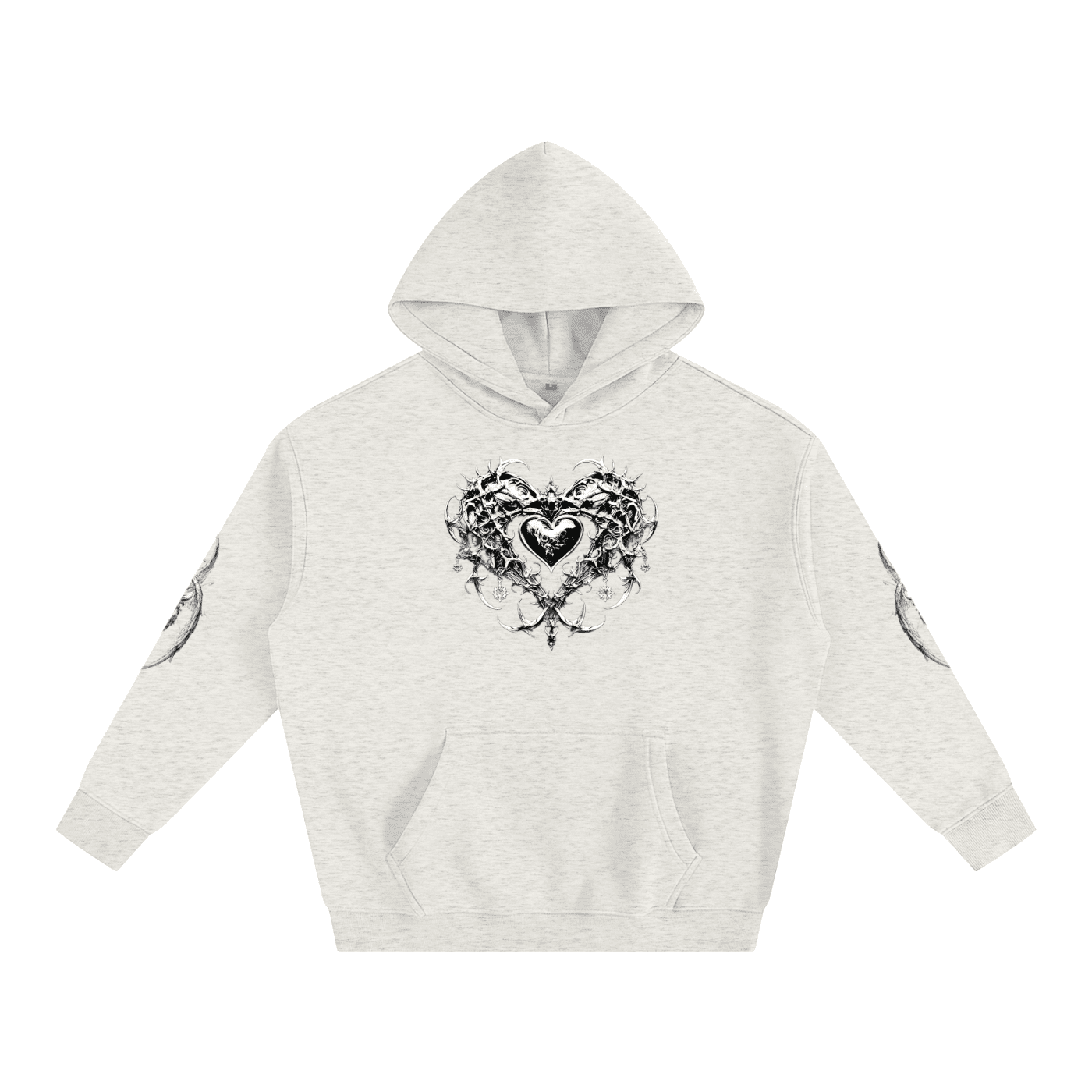 Gothic Revival Oversize Fleeced Hoodie - The Shadow Archive