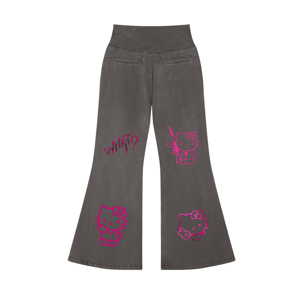 Punk Kitty Flared Fleece Pants - The Shadow Archive