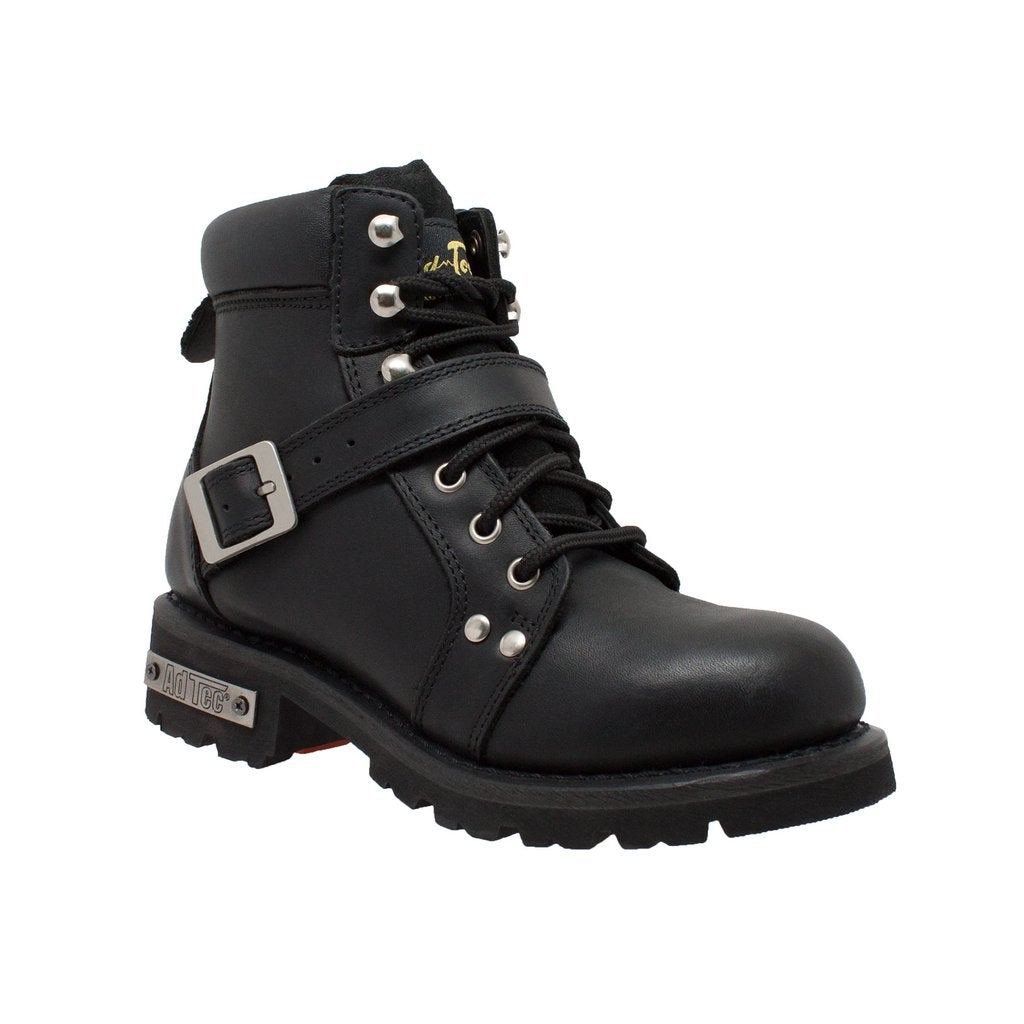 Women's 6" Black Laced Boot Leather Boots - The Shadow Archive