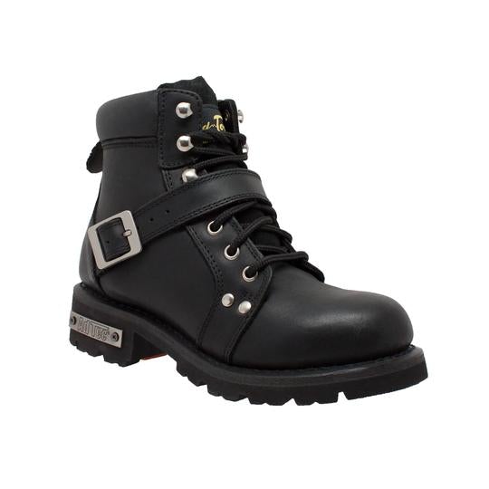 Women's 6" Black Laced Boot Leather Boots - The Shadow Archive