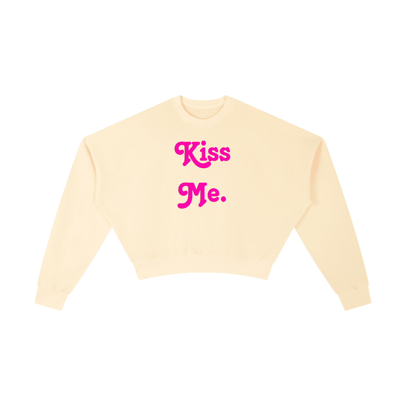 Kiss Me Kitty Washed Cropped Sweatshirt - The Shadow Archive
