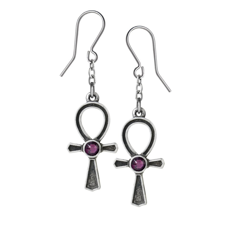 Ankh of Osiris Dropper Earrings - The Shadow Archive