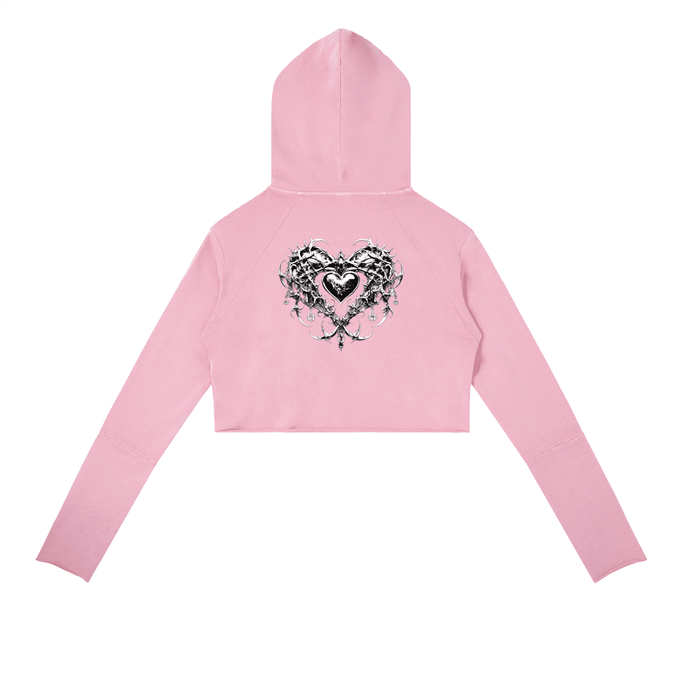 Gothic Washed Raw Edge Hoodie - The Shadow Archive