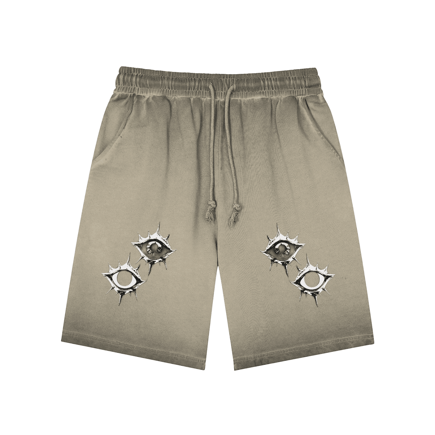 Eyes Reverse Dyed Sweatshorts - The Shadow Archive