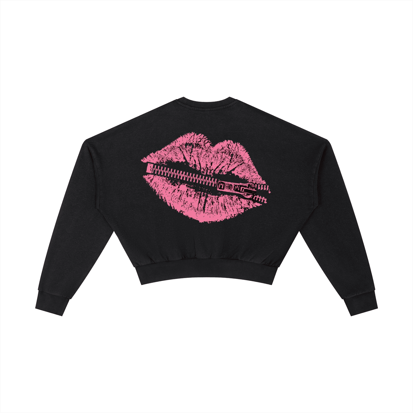 Bipolar Kisses Washed Cropped Sweatshirt - The Shadow Archive