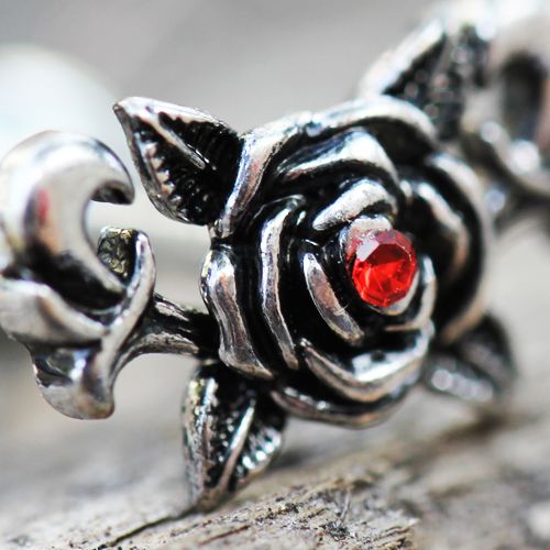 14 Gauge Stainless Steel Gothic Rose Cartilage Earring - The Shadow Archive