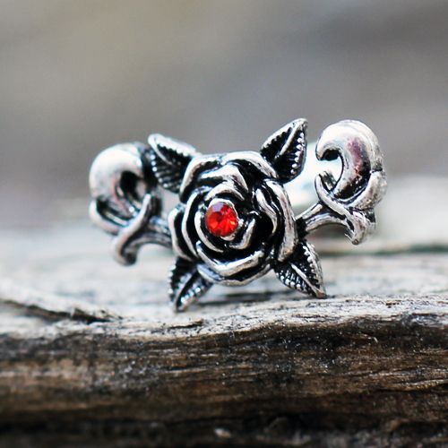 14 Gauge Stainless Steel Gothic Rose Cartilage Earring - The Shadow Archive
