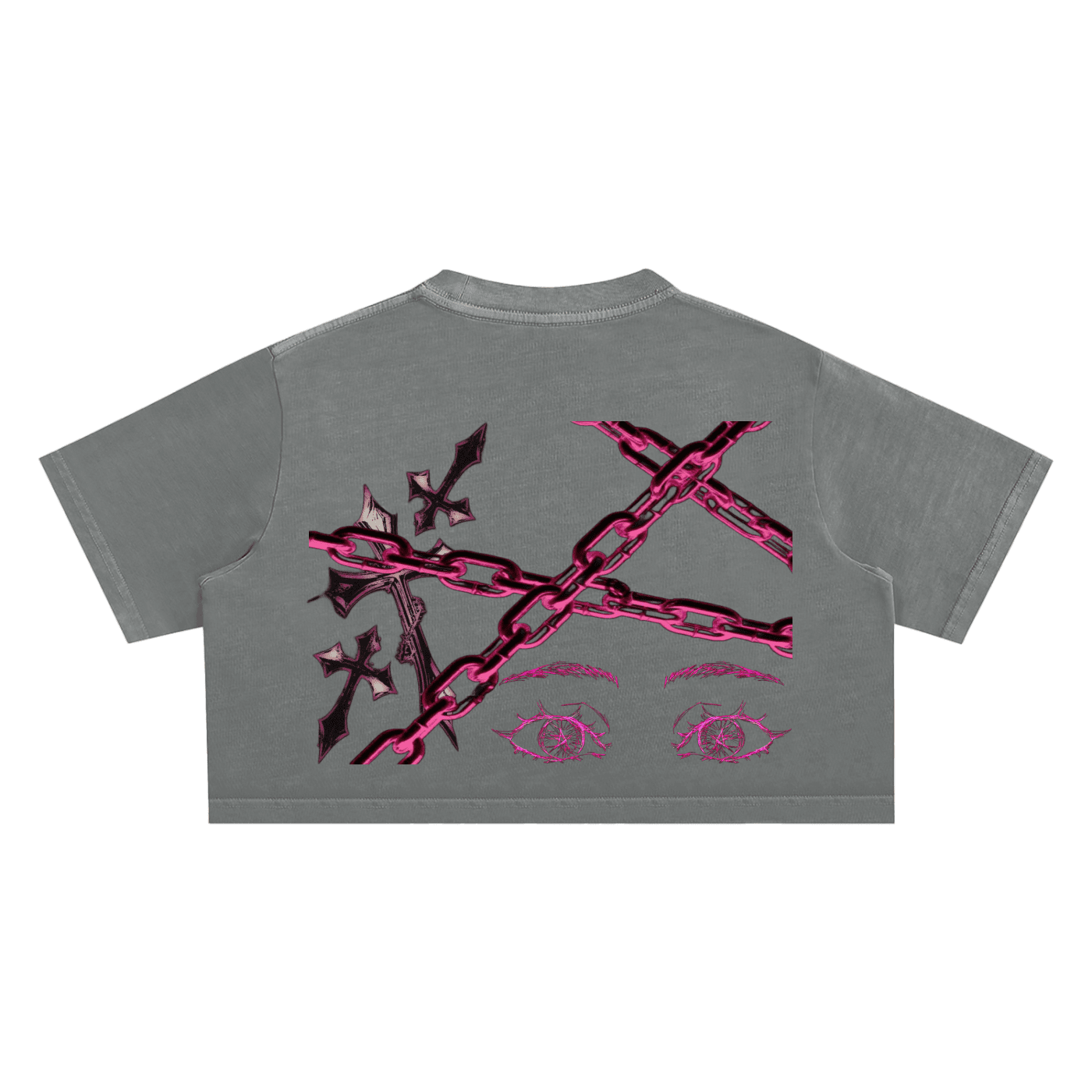 Psychosocial Washed Crop Top - The Shadow Archive