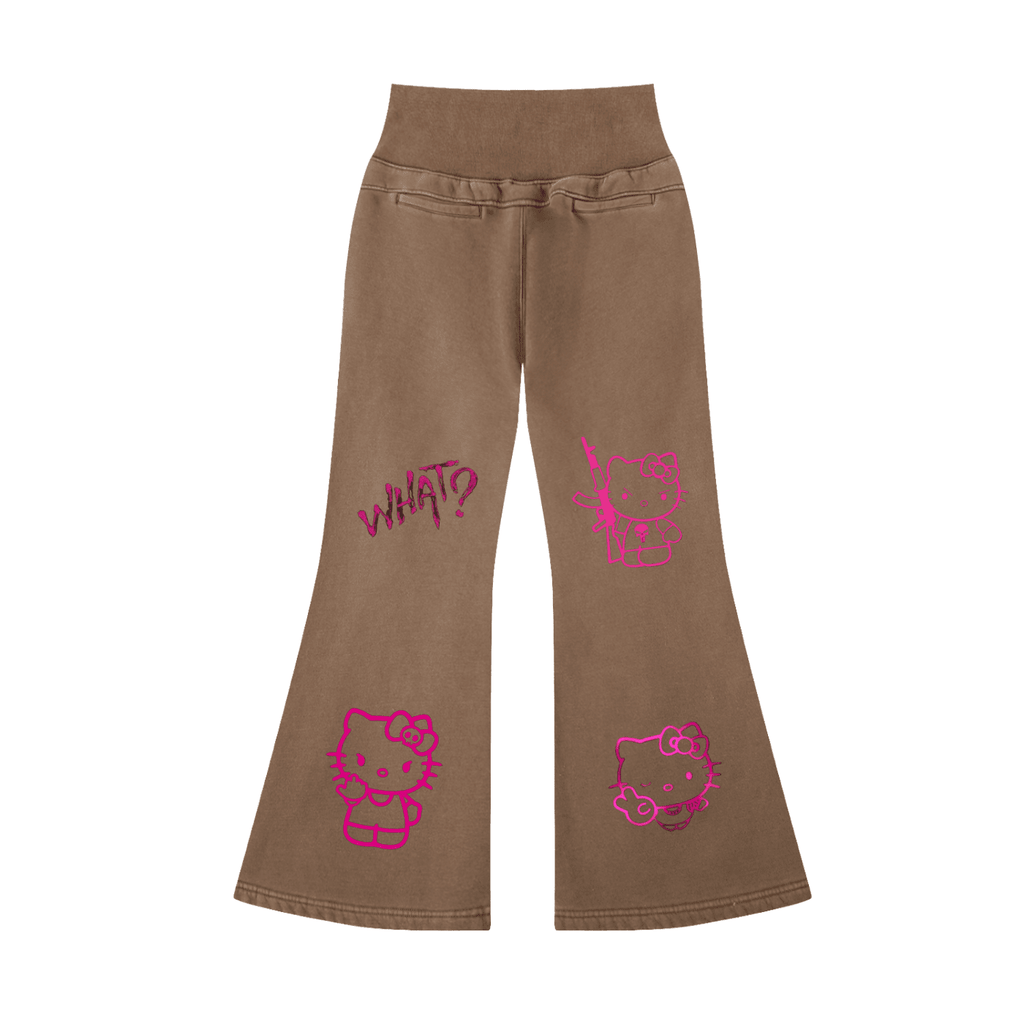 Punk Kitty Flared Fleece Pants - The Shadow Archive