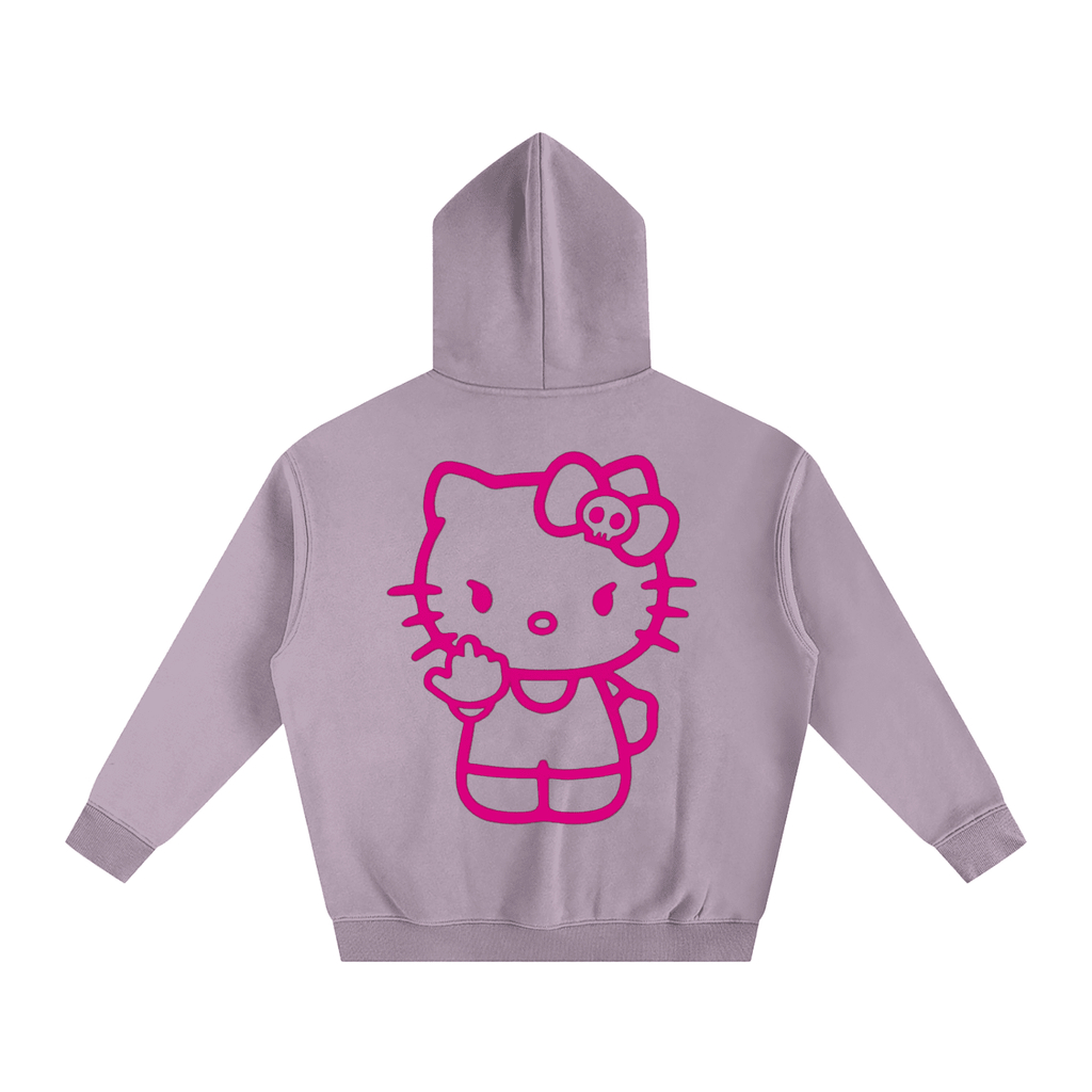 Bipolar Kisses Kitty Fleeced Hoodie - The Shadow Archive