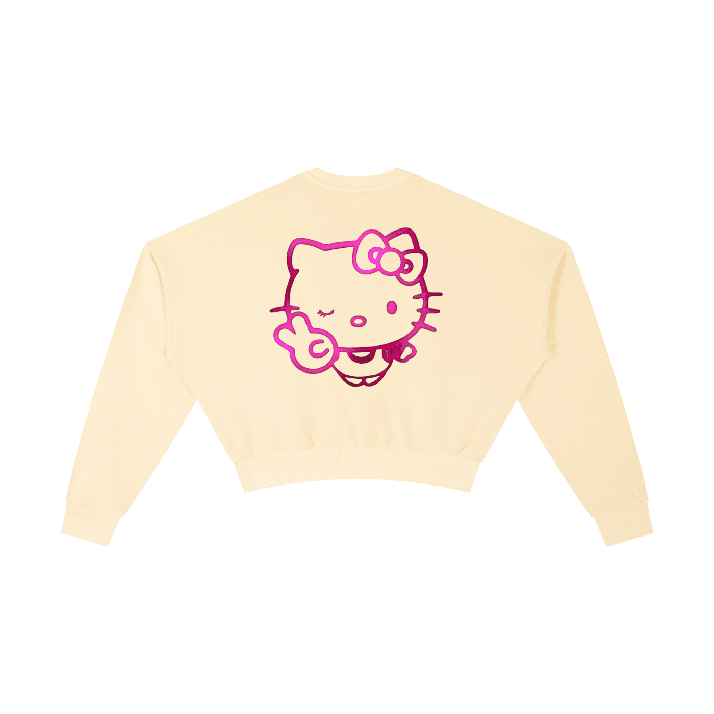 Kiss Me Kitty Washed Cropped Sweatshirt - The Shadow Archive