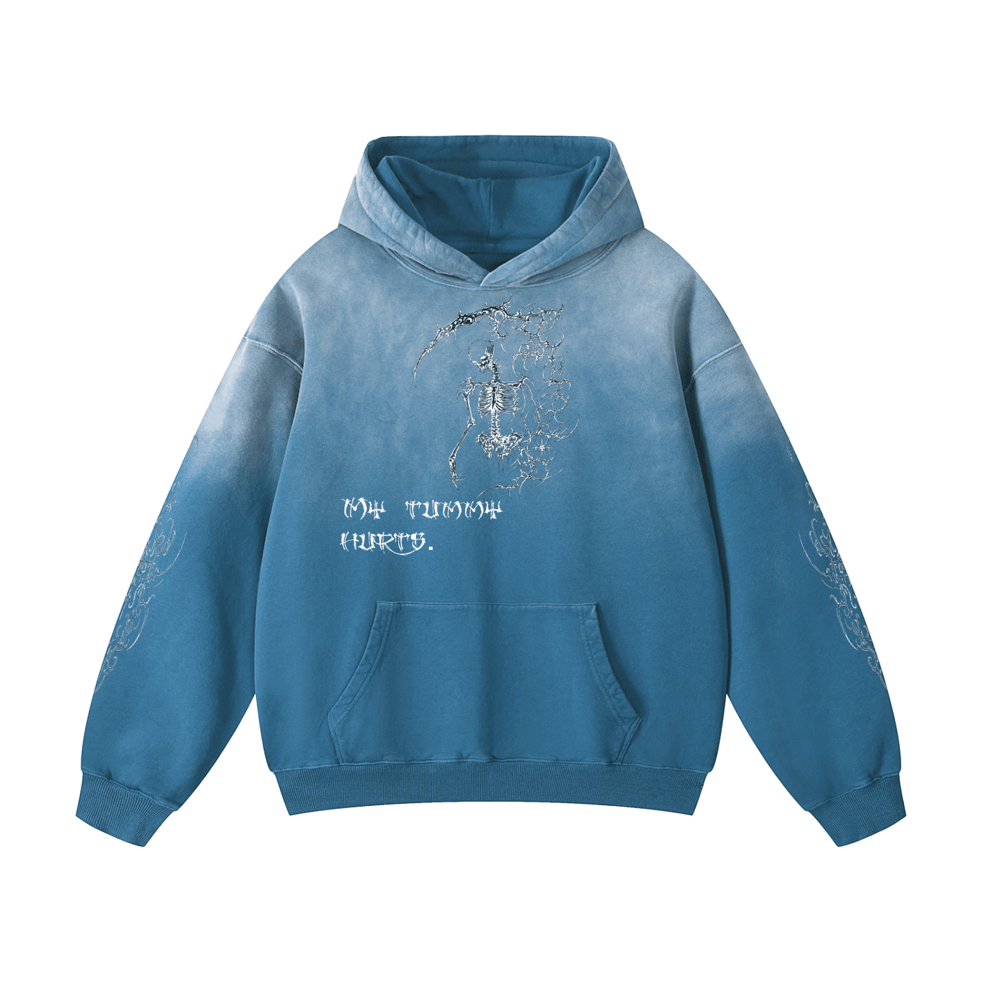 My Tummy Hurts Sunfade Oversized Hoodie - The Shadow Archive