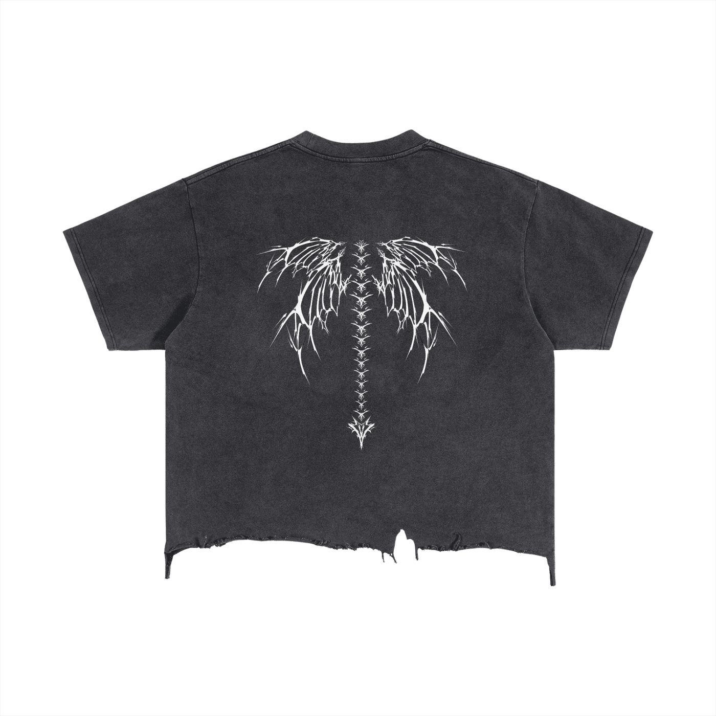 Falling Into Myself Distressed Hem T-Shirt - The Shadow Archive