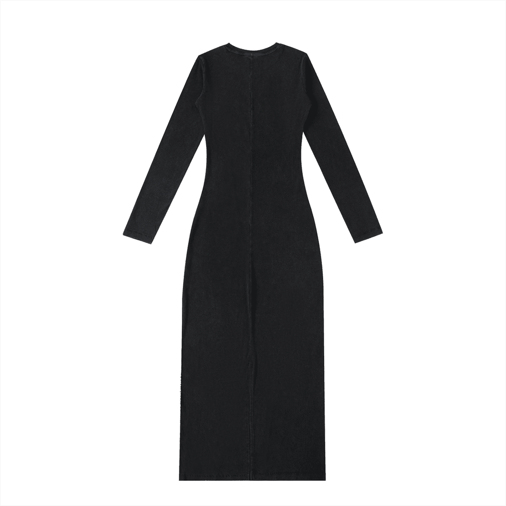 Dyed Washed Slit Maxi Dress - The Shadow Archive