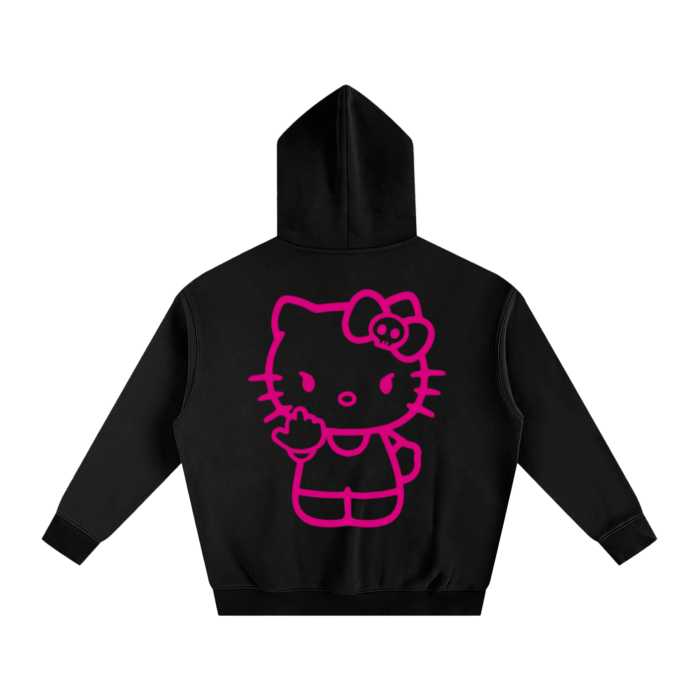 Bipolar Kisses Kitty Fleeced Hoodie - The Shadow Archive