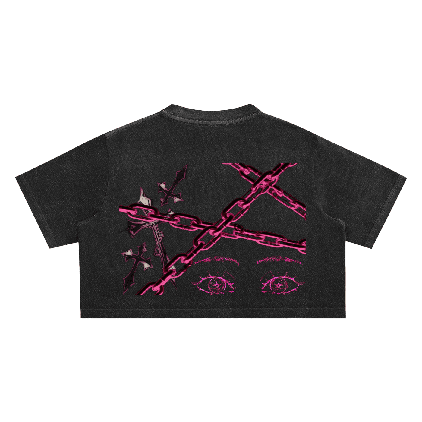 Psychosocial Washed Crop Top - The Shadow Archive