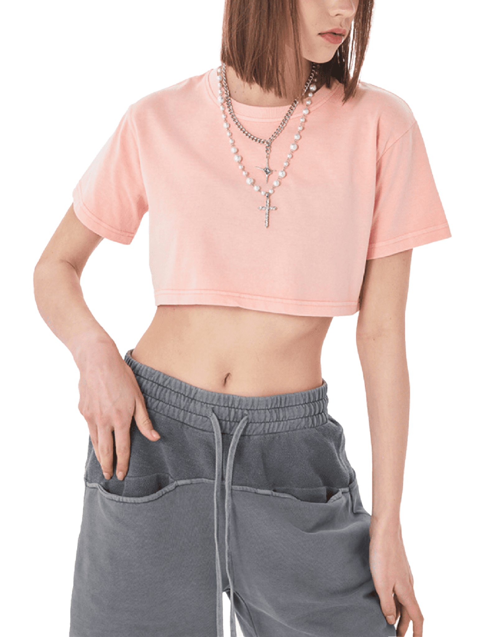 Cyber Kitty Washed Crop Top - The Shadow Archive