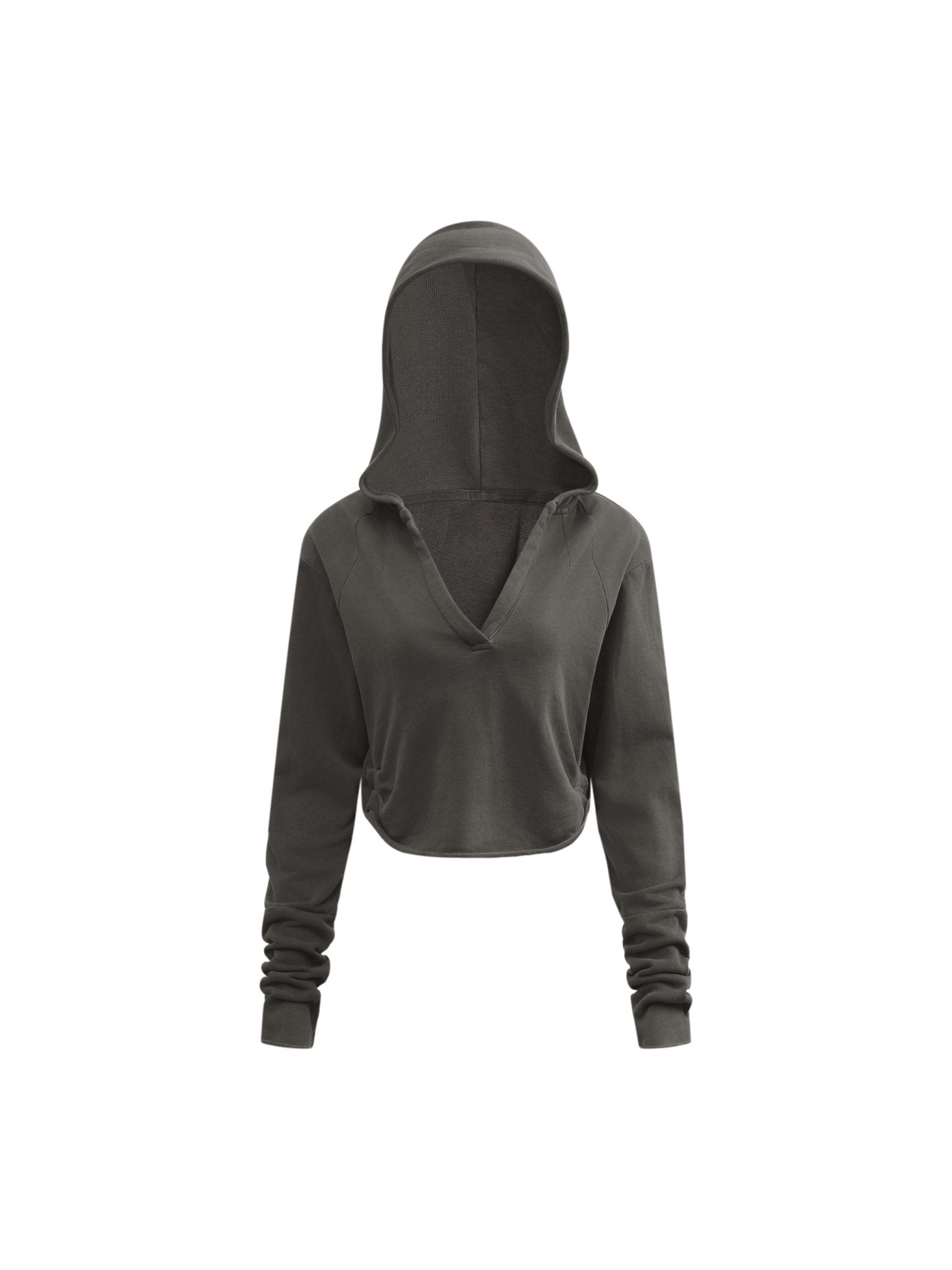 Gothic Washed Raw Edge Hoodie - The Shadow Archive