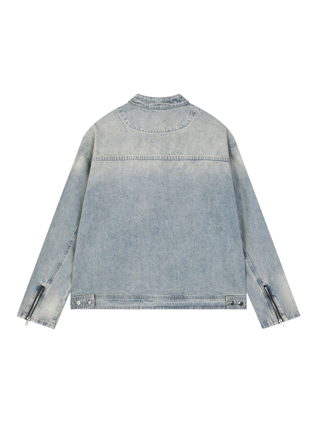 Manipulation Washed Zip Denim Jacket - The Shadow Archive