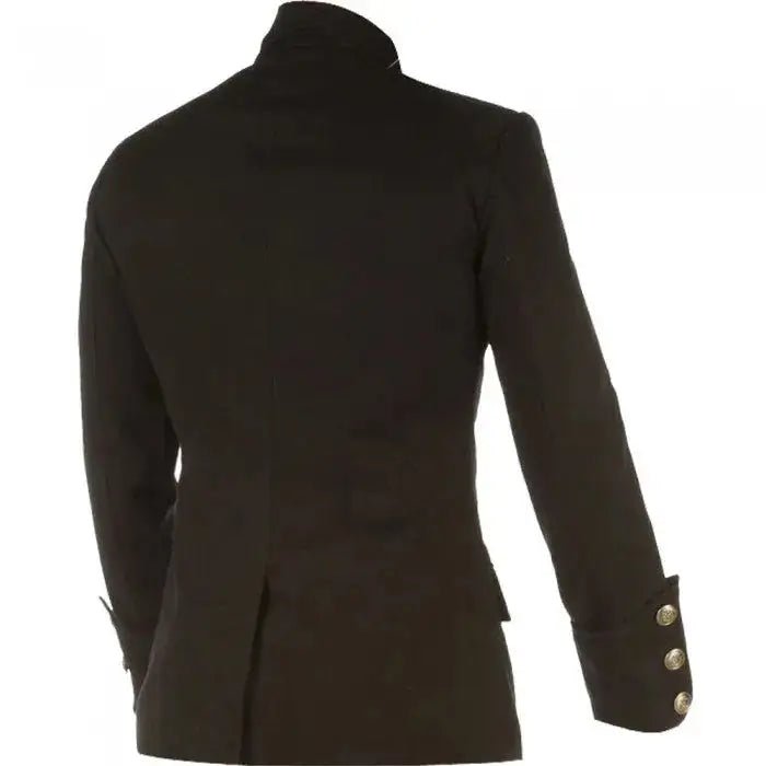 Black Cotton Military Jacket - The Shadow Archive