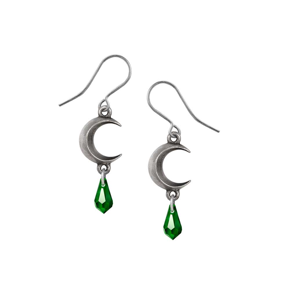 Tears of the Moon Earrings Green - The Shadow Archive