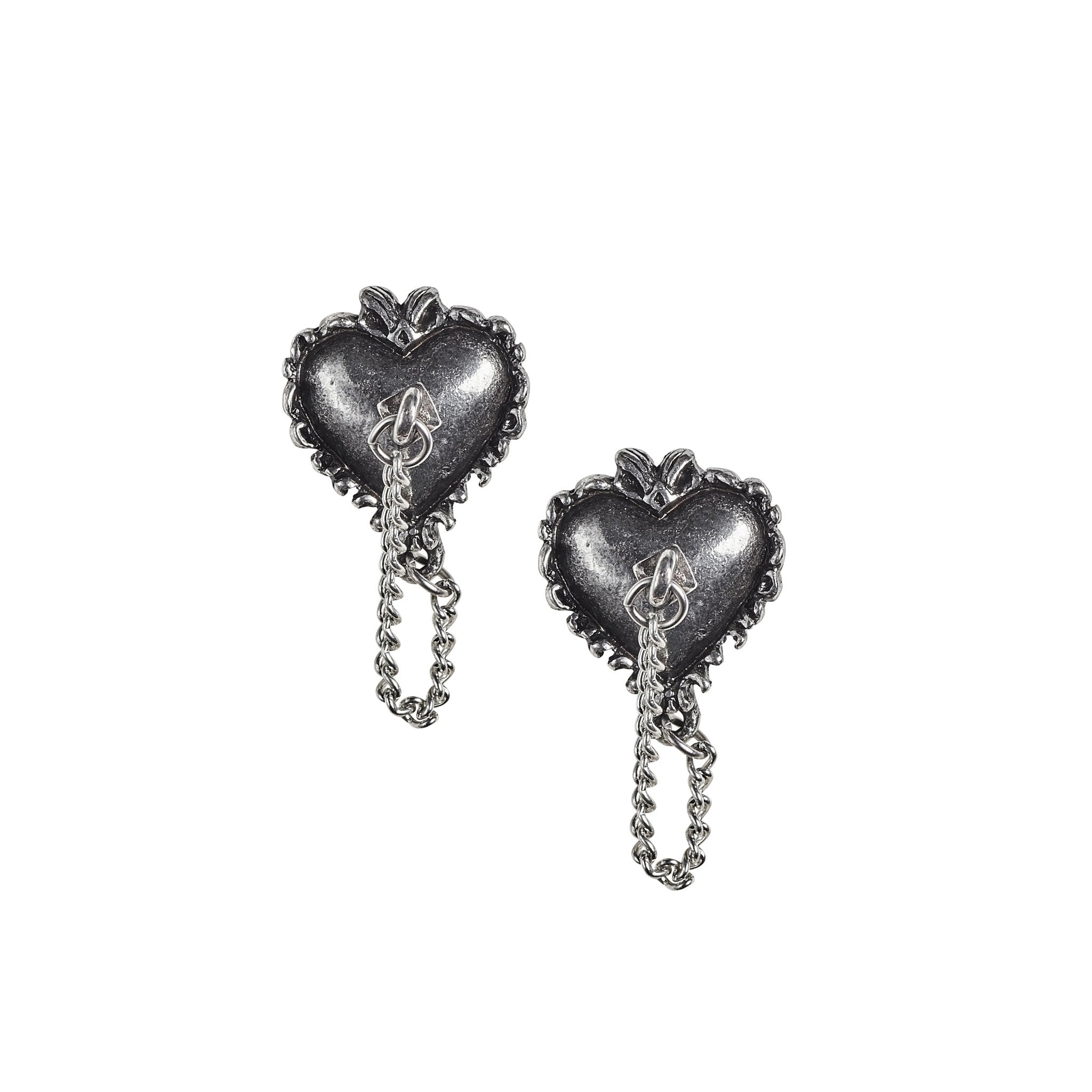 Witches Heart Earring Studs - The Shadow Archive