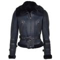 Womens Sheepskin Leather Bomber Jacket - The Shadow Archive